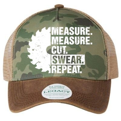 Measure Cut Swear Repeat Idea Handy Man Dad Diy Legacy Tie Dye Trucker Hat