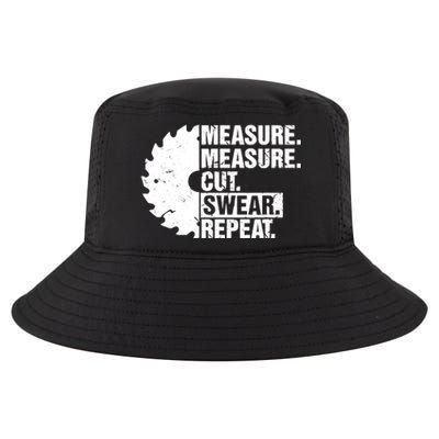 Measure Cut Swear Repeat Idea Handy Man Dad Diy Cool Comfort Performance Bucket Hat