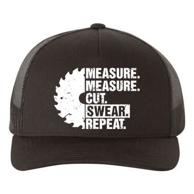 Measure Cut Swear Repeat Idea Handy Man Dad Diy Yupoong Adult 5-Panel Trucker Hat