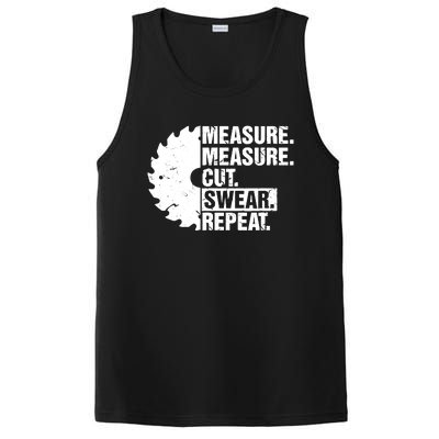 Measure Cut Swear Repeat Idea Handy Man Dad Diy PosiCharge Competitor Tank