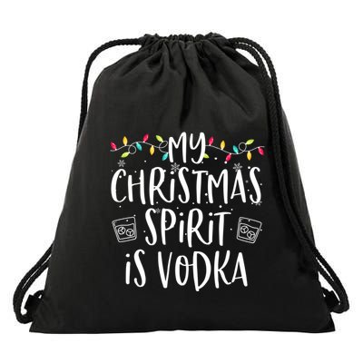 My Christmas Spirit Is Vodka Funny Family Christmas Party Gift Drawstring Bag