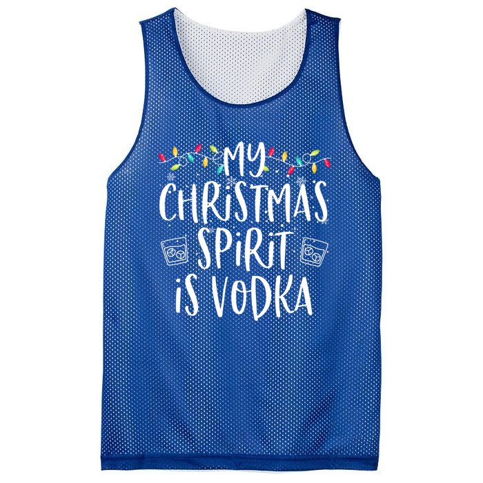 My Christmas Spirit Is Vodka Funny Family Christmas Party Gift Mesh Reversible Basketball Jersey Tank