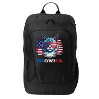 Meowica Cat Sunglasses American Flag USA Cat 4th of July City Backpack