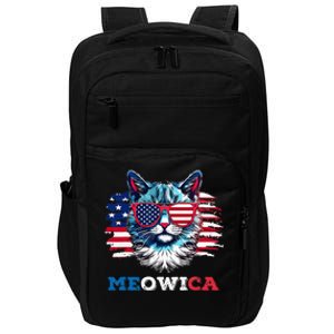 Meowica Cat Sunglasses American Flag USA Cat 4th of July Impact Tech Backpack