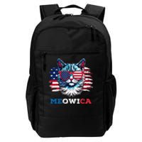 Meowica Cat Sunglasses American Flag USA Cat 4th of July Daily Commute Backpack