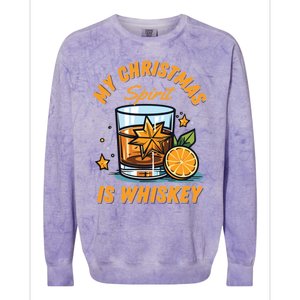 My Christmas Spirit Is Whiskey Christmas Gift Colorblast Crewneck Sweatshirt