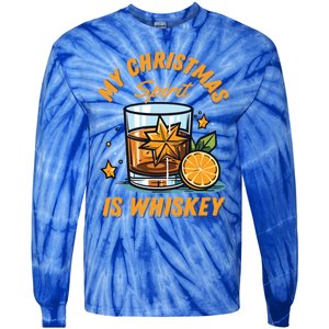 My Christmas Spirit Is Whiskey Christmas Gift Tie-Dye Long Sleeve Shirt