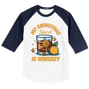 My Christmas Spirit Is Whiskey Christmas Gift Baseball Sleeve Shirt