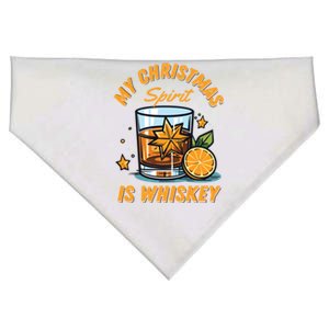 My Christmas Spirit Is Whiskey Christmas Gift USA-Made Doggie Bandana