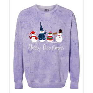 Merry Christmas Snowman Christmas Holiday Colorblast Crewneck Sweatshirt