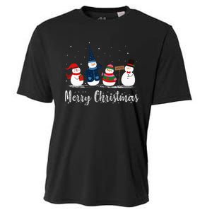 Merry Christmas Snowman Christmas Holiday Cooling Performance Crew T-Shirt