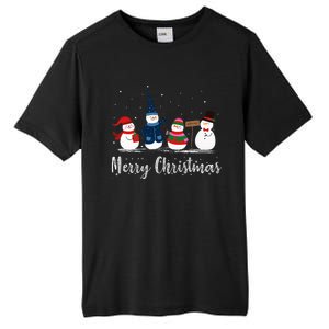 Merry Christmas Snowman Christmas Holiday Tall Fusion ChromaSoft Performance T-Shirt