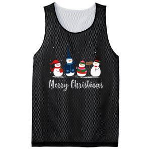 Merry Christmas Snowman Christmas Holiday Mesh Reversible Basketball Jersey Tank