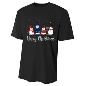 Merry Christmas Snowman Christmas Holiday Performance Sprint T-Shirt