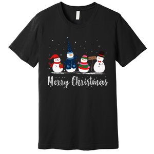 Merry Christmas Snowman Christmas Holiday Premium T-Shirt