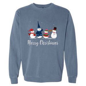 Merry Christmas Snowman Christmas Holiday Garment-Dyed Sweatshirt