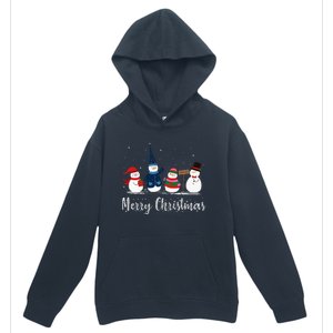 Merry Christmas Snowman Christmas Holiday Urban Pullover Hoodie