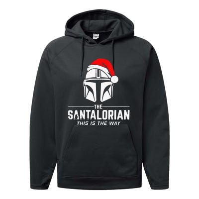 Merry Christmas Santalorian Santa V-Neck Performance Fleece Hoodie