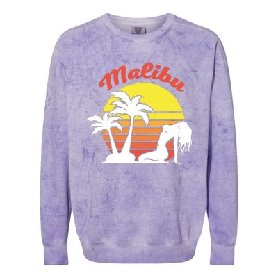 Malibu California Summer Vacation Beach Theme Colorblast Crewneck Sweatshirt