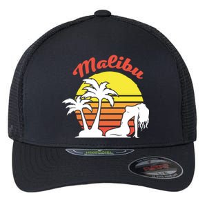 Malibu California Summer Vacation Beach Theme Flexfit Unipanel Trucker Cap