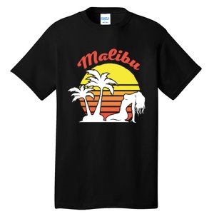 Malibu California Summer Vacation Beach Theme Tall T-Shirt