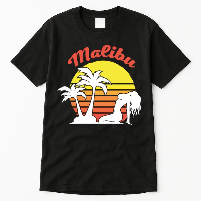 Malibu California Summer Vacation Beach Theme Tall T-Shirt