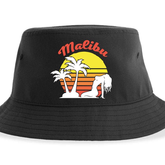 Malibu California Summer Vacation Beach Theme Sustainable Bucket Hat