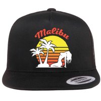 Malibu California Summer Vacation Beach Theme Flat Bill Trucker Hat