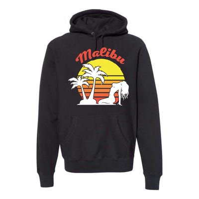 Malibu California Summer Vacation Beach Theme Premium Hoodie