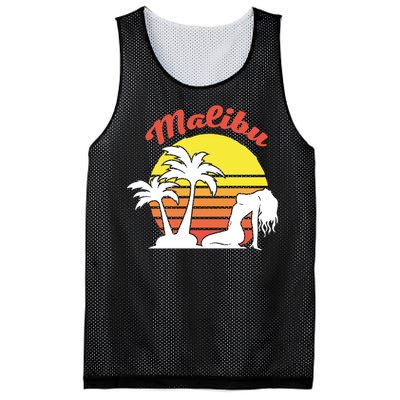 Malibu California Summer Vacation Beach Theme Mesh Reversible Basketball Jersey Tank