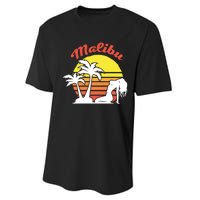 Malibu California Summer Vacation Beach Theme Performance Sprint T-Shirt