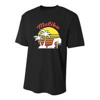 Malibu California Summer Vacation Beach Theme Youth Performance Sprint T-Shirt