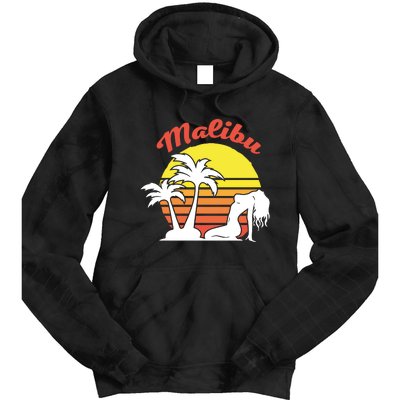 Malibu California Summer Vacation Beach Theme Tie Dye Hoodie