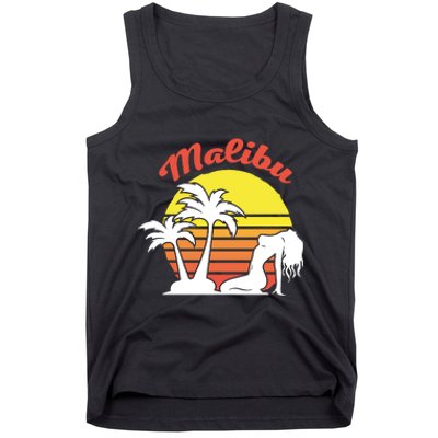 Malibu California Summer Vacation Beach Theme Tank Top