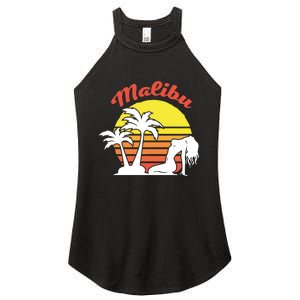 Malibu California Summer Vacation Beach Theme Women's Perfect Tri Rocker Tank