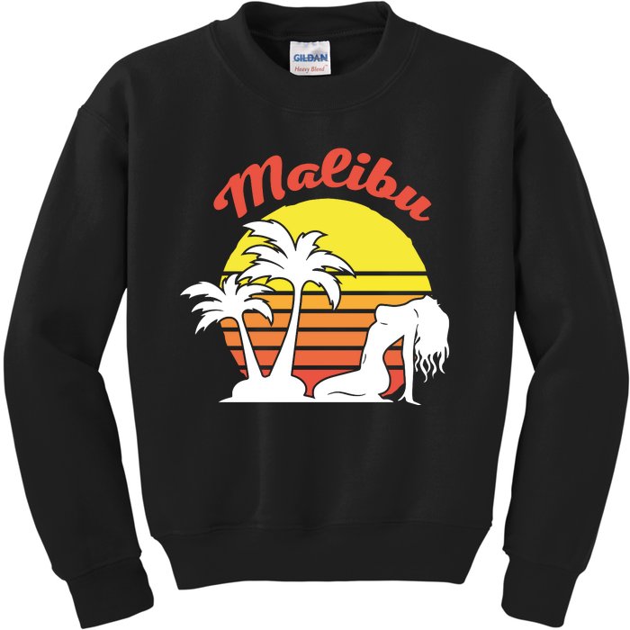 Malibu California Summer Vacation Beach Theme Kids Sweatshirt