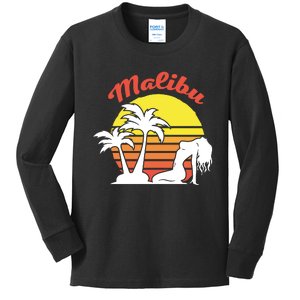 Malibu California Summer Vacation Beach Theme Kids Long Sleeve Shirt