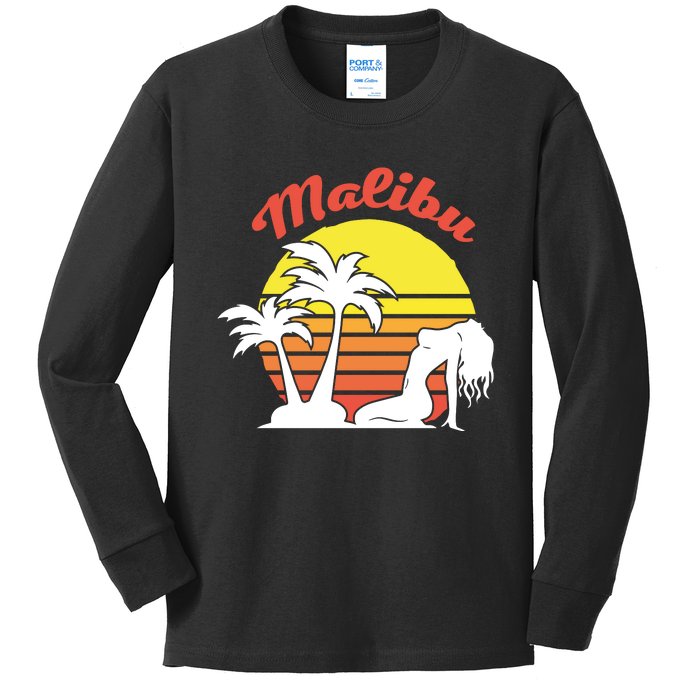 Malibu California Summer Vacation Beach Theme Kids Long Sleeve Shirt