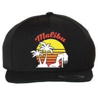 Malibu California Summer Vacation Beach Theme Wool Snapback Cap