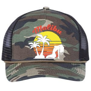 Malibu California Summer Vacation Beach Theme Retro Rope Trucker Hat Cap