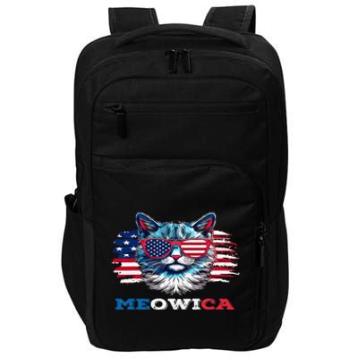 Meowica Cat Sunglasses American Flag USA Cat 4Th Of July Impact Tech Backpack