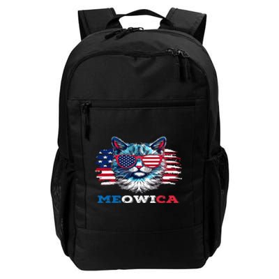 Meowica Cat Sunglasses American Flag USA Cat 4Th Of July Daily Commute Backpack