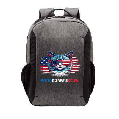 Meowica Cat Sunglasses American Flag USA Cat 4Th Of July Vector Backpack