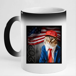 Make Cats Safe Again Usa 2024 11oz Black Color Changing Mug