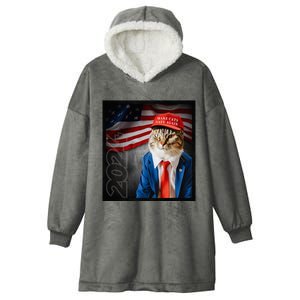 Make Cats Safe Again Usa 2024 Hooded Wearable Blanket