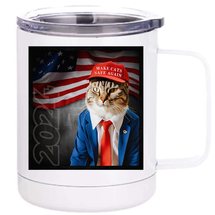 Make Cats Safe Again Usa 2024 12 oz Stainless Steel Tumbler Cup