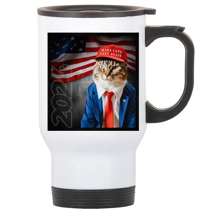 Make Cats Safe Again Usa 2024 Stainless Steel Travel Mug