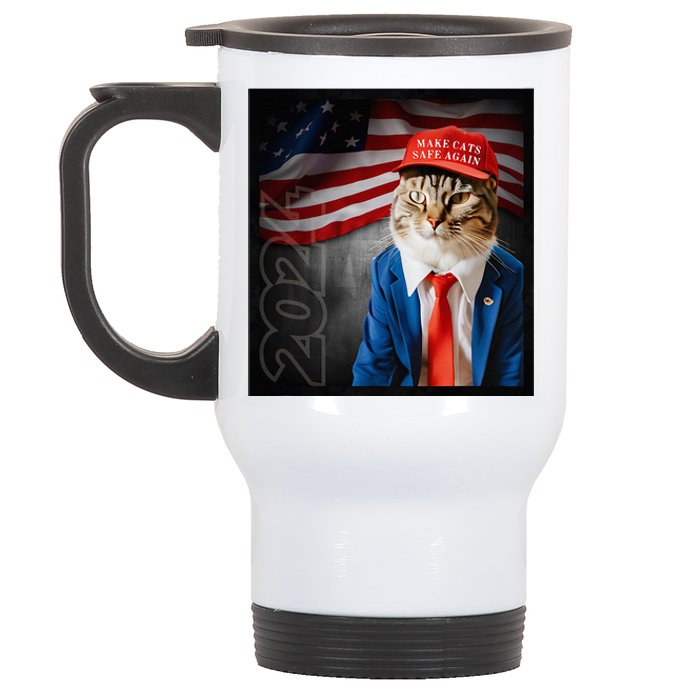 Make Cats Safe Again Usa 2024 Stainless Steel Travel Mug