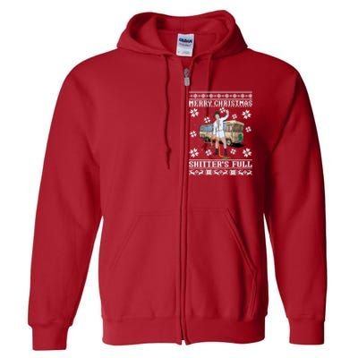 Christmas Vacation, Merry Christmas Shitters Full, Christmas Ugly Full Zip Hoodie