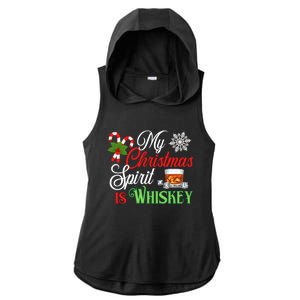 My Christmas Spirit Is Whiskey Funny Holiday Ing Funny Gift Ladies PosiCharge Tri-Blend Wicking Draft Hoodie Tank